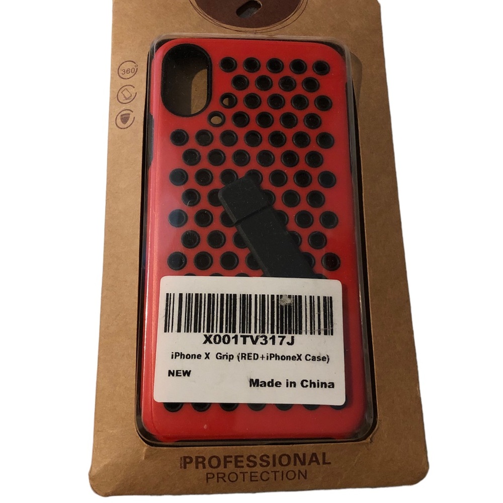 NEW iPhone X red case with grip
